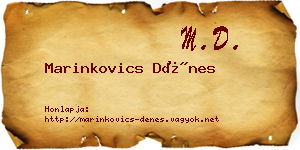 Marinkovics Dénes névjegykártya